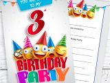 What to Write In A Birthday Card Invitation Details About Emoji 3rd Birthday Invitations Ready to Write with Envelopes Pack 10