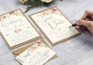 What to Write In A Wedding Card Uk Boho Floral Diy Wedding Invitation Set