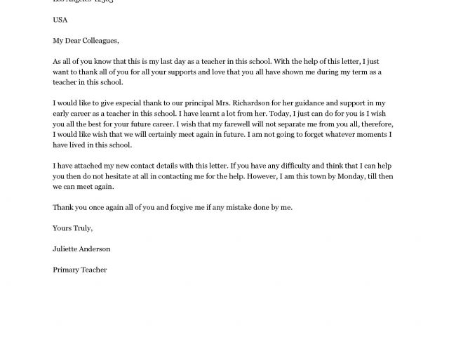 What To Write In Farewell Card To Coworker Goodbye Letter To Colleagues 