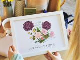 What to Write On A Flower Card for A Girl You Like Birth Flower Family Print Unframed