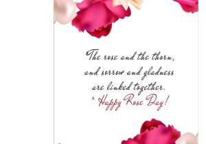 What to Write On A Flower Card for A Girl You Like Happy Rose Day Valentines Day Greeting Card with 5 Roses Heart