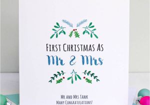 What Was On the First Christmas Card Personalised Mr and Mrs First Christmas Card