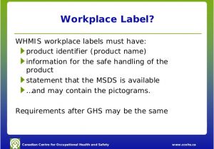 Whmis Workplace Label Template Whmis after Ghs for Employers