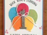Who to Do Greeting Card Happy 1st Birthday Card Geburtstag Karte Luftballons Und