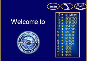 Who Want to Be A Millionaire Game Template who Wants to Be A Millionaire Powerpoint Template the