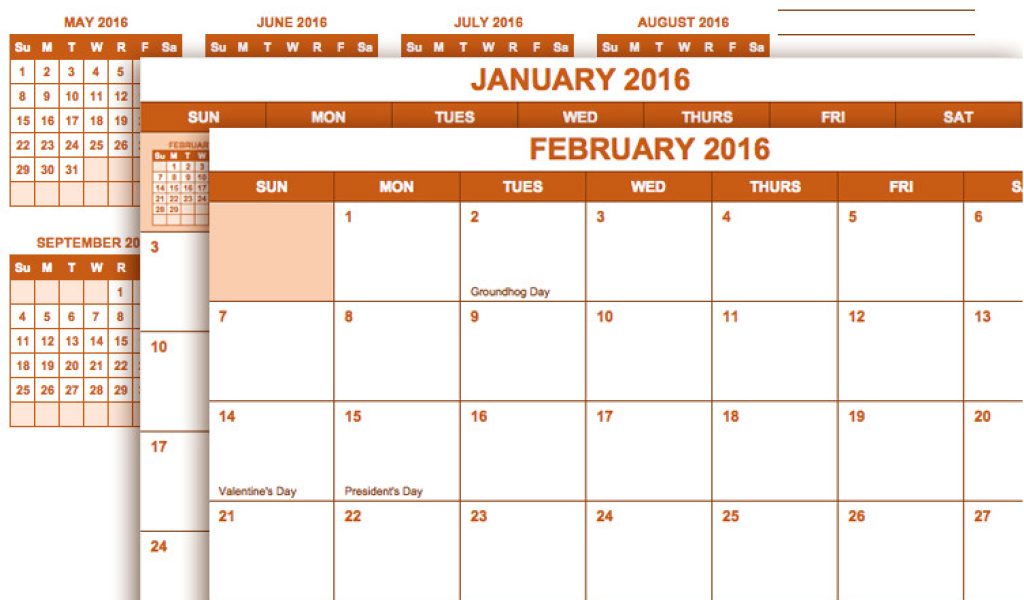 Whole Year Calendar Template Free Excel Calendar Templates williamson