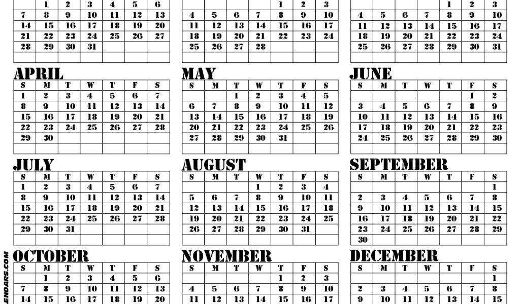 Whole Year Calendar Template Full Year Calendars 