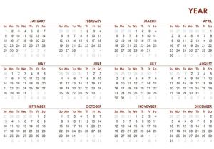 Whole Year Calendar Template Full Year Global Calendar