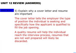 Why are Cover Letters Important Unit 12 Sports Entertainment Careers Ppt Video