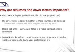 Why is A Cover Letter Important Resume and Cover Letter Workshop October 2013
