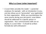 Why is A Cover Letter Important Writing Cover Letters Ppt Video Online Download