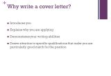 Why Write A Cover Letter Writing Effective Cover Letters Ppt Video Online Download
