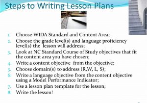 Wida Lesson Plan Template Lesson Planning for Ells Using the Wida Elp Standards
