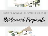 Will You Be My Bridesmaid Diy Card Greenery and Gold Bridesmaid Proposal Cards Printable