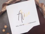 Will You Be My Bridesmaid Diy Card Request Proposal Card Personalised Will You Be My Bridesmaid