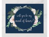 Will You Be My Flower Girl Card Watercolor Floral Will You Be My Maid Honor Card Zazzle Com