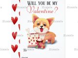 Will You Be My Valentine Card Cute Corgi Puppy Be My Valentine Valentines Card Zazzle