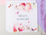 Will You Be Our Flower Girl Card Flower Wedding Proposal Fashion Dresses
