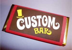 Willy Wonka Candy Bar Wrapper Template Personalized Name Wonka Bar Wrappers Wonka Bar Candy Bar