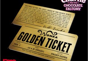 Willy Wonka Invitations Templates Willy Wonka Charlie and the Chocolate Factory Golden