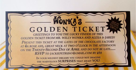 Willy Wonka Invitations Templates Willy Wonka Golden Ticket Invitation Digital Printable