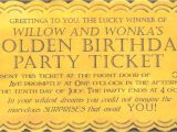 Willy Wonka Invitations Templates Willy Wonka Golden Ticket Invitation