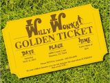 Willy Wonka Invitations Templates Willy Wonka Golden Ticket Party Invitations From