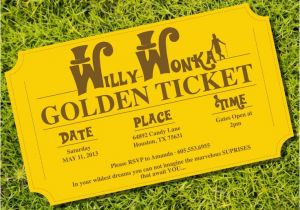 Willy Wonka Invitations Templates Willy Wonka Golden Ticket Party Invitations From