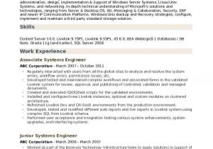 Windows Server Engineer Resume Systems Engineer Resume Samples Qwikresume