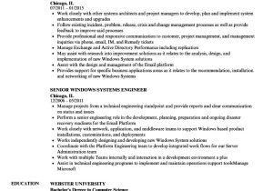 Windows System Engineer Resume Senior Windows Systems Engineer Resume Samples Velvet Jobs