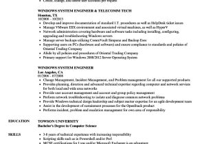 Windows System Engineer Resume Windows System Engineer Resume Samples Velvet Jobs