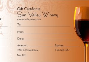 Wine Gift Certificate Template Wine Logo Gift Certificate