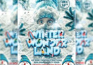 Winter Wonderland Flyer Template Winter Wonderland Seasonal A5 Flyer Poster Template