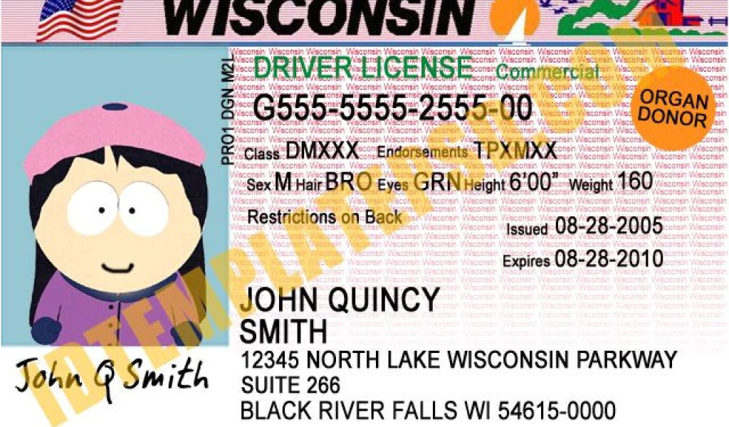 Wisconsin Drivers License Template This Is Wisconsin Usa State Drivers License Psd Williamson 9799