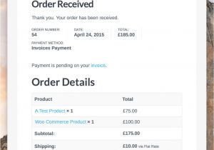 Woocommerce order Confirmation Email Template Woocommerce and WordPress Invoicing Sprout Invoices