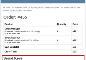 Woocommerce order Confirmation Email Template Woocommerce Serial Key software Licensing solution