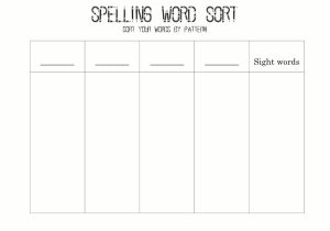 Word sort Templates Storyboard format Template Awesome Amazing Blank Word sort