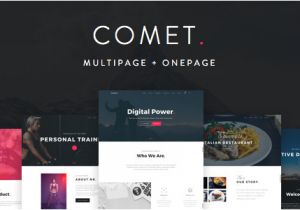 WordPress theme with Multiple Page Templates Comet Creative Multi Purpose WordPress theme by Hodylab
