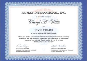 Work Anniversary Certificate Templates Happy Anniversary to Me the Mo Broker Re Max solutions