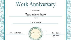 Work Anniversary Certificate Templates Special Certificates Work Anniversary