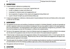 Work Contract Template Nz Sample Casual Employment Agreement 8 Documents In Pdf Word
