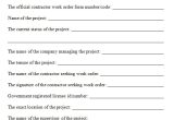 Work order Contract Template Contractor Work order form Free Download for Pdf