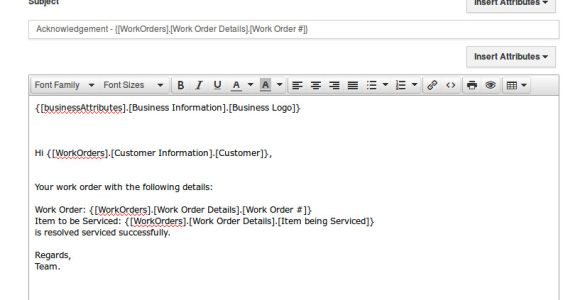 Work order Email Template Customize Email Templates In Work orders App Apptivo Faq