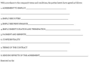 Workers Contract Agreement Template Employee Agreement is A Contract Between An Employer and