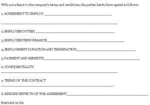 Workers Contract Template Employee Agreement is A Contract Between An Employer and