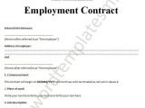 Workers Contract Template Printable Sample Employment Contract Sample form Laywers