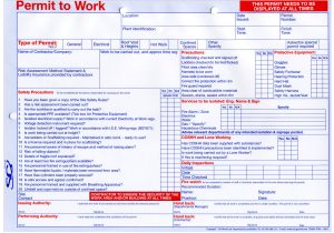 Working at Height Permit to Work Template Multipurpose Permit to Work Available From Sg World