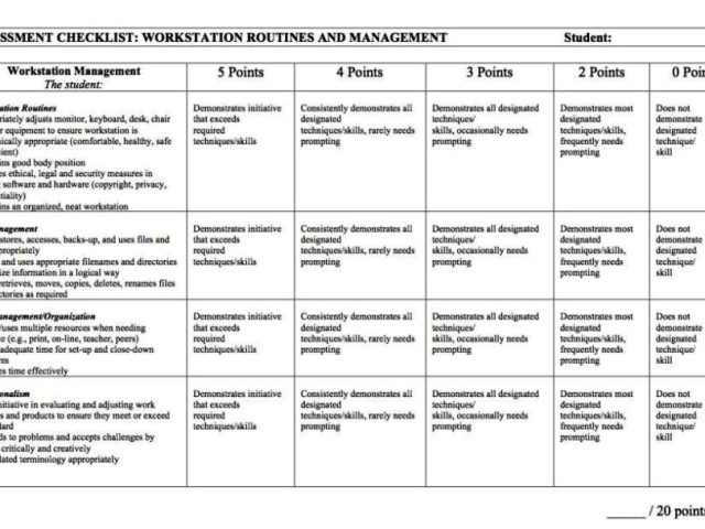 Workstation Assessment Template Workstation Assessment Template 