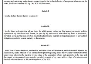 Write My Own Will Template 21598 Sle Last Will and Testament form Best Of Sle Last