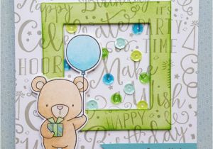 Write Name On Card Birthday Faux Shaker Card with Mft S Beary Special Birthday In 2020